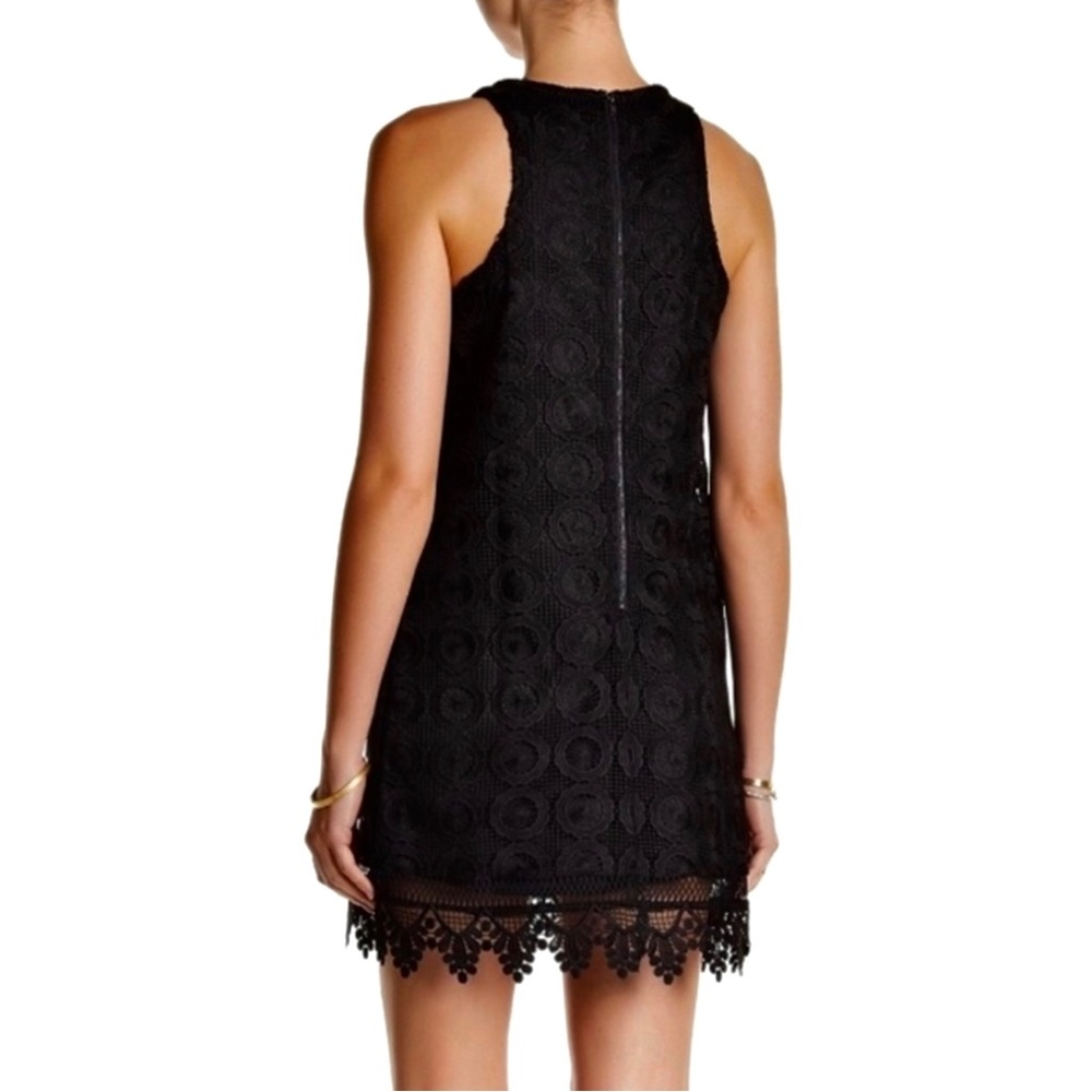 NEW LOVERS + FRIENDS BLACK LACE-UP CROTCHET MINI DRESS - Picture 5 of 8